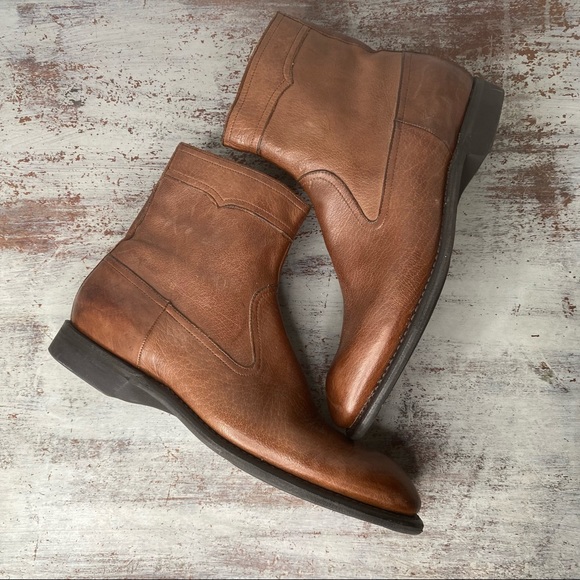 Bowen Brown Leather Chelsea Chukka boots 47 - Picture 5 of 10